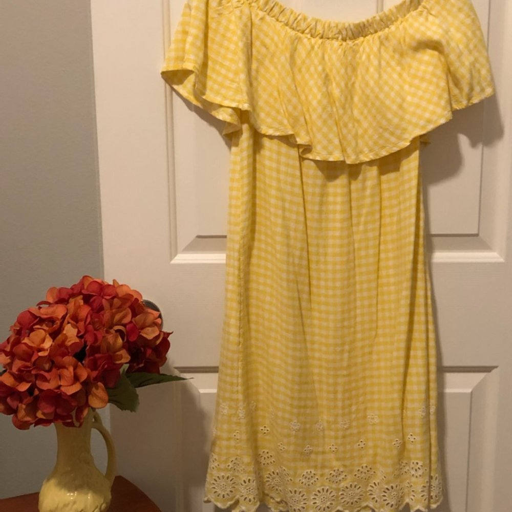 Old Navy Yellow/White Checked Dress - NWT Sz SML